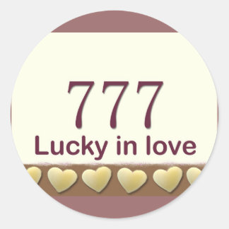 777 Lucky i kärlek Runt Klistermärke