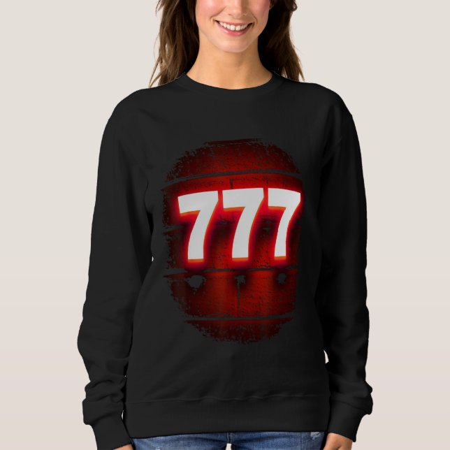 777 Lucky Slot Numbers Jackpot T Shirt (Framsida)