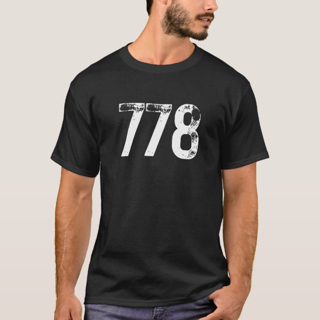 778 Area Code Vancouver BC Mobile Telephone Area C T Shirt (Framsida)