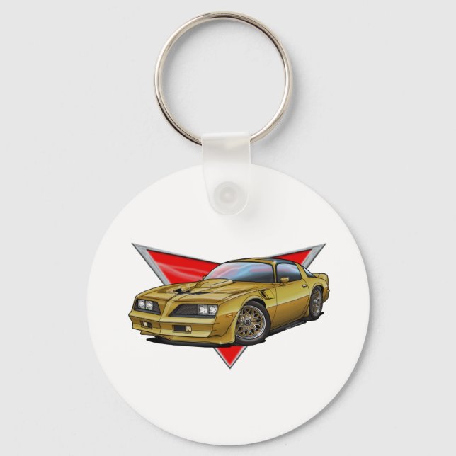 77-78 Gold Firebird Nyckelring (Framsida)