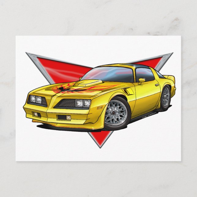 77-78 Gult Firebird TA Vykort (Framsida)