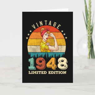 77 Ålder Bday 1948 Vintage 77:e födelsedagen Kvinn Kort