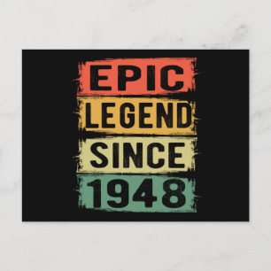 77 år gammal Födelsedag 1948 Episk Legend 77-årsda Vykort