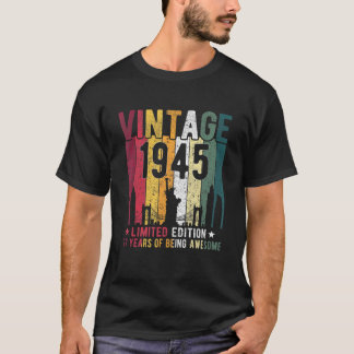 77-årig Vintage 1945 77:e födelsedagen T Shirt