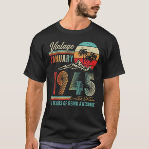 77 ÅRS 77:e Dekorationens Vintage Janu T Shirt
