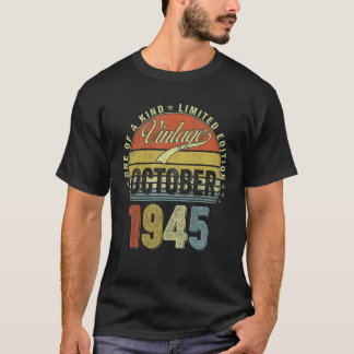 77 ÅRS Ålder Vintage oktober 1945 77:e födelsedage T Shirt