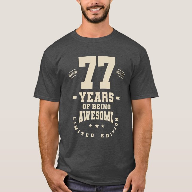 77 års gammal inspiration - 77:e födelsedagen t shirt (Framsida)