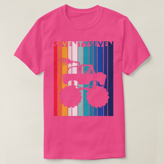 77:e födelsedag Gift Monster Lastbil Shirt 77 år g T Shirt (Design framsida)