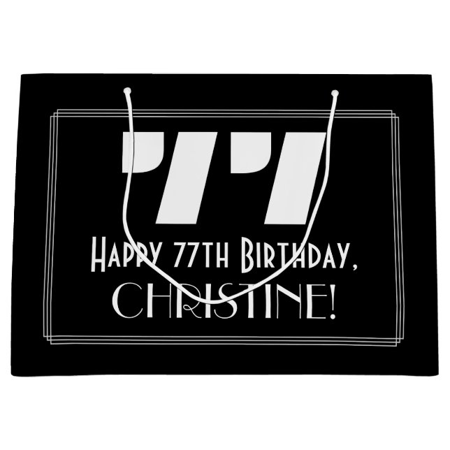 77:e födelsedagen ~ Art Deco Inspired Titta "77" + (Framsidan)