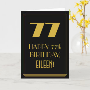77:e födelsedagen ~ Art Deco Inspired Titta "77" & Kort