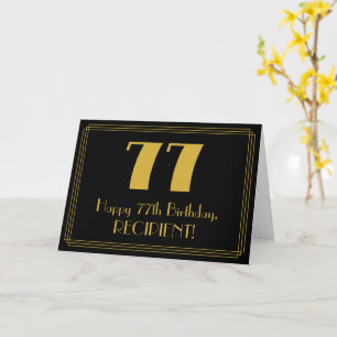 77:e födelsedagen: Art Deco Inspired Titta "77" + Kort