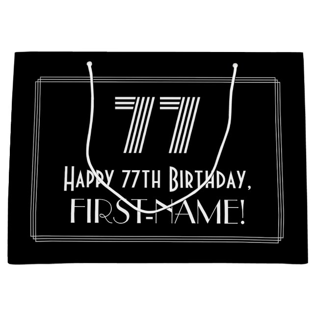 77:e födelsedagen - Art Deco Inspired Titta "77" o (Framsidan)