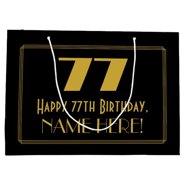 77:e födelsedagen - Art Deco Inspired Titta "77" o (Baksidan)