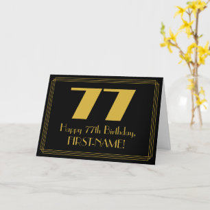 77:e födelsedagen: Art Deco Inspired Titta "77" oc Kort