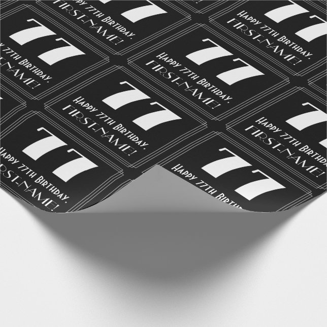 77:e födelsedagen - Art Deco Inspired Titta "77",  Presentpapper (Hörn)
