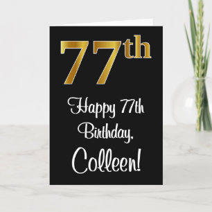 77:e födelsedagen ~ Elegant Luxurious Faux Guld Se Kort