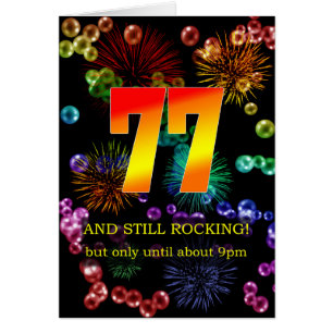 77:e födelsedagen fortfarande i raketläge hälsningskort