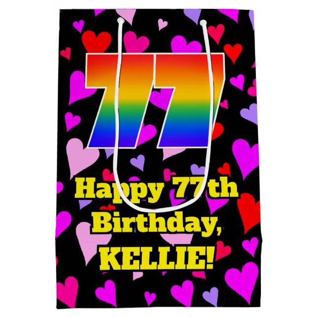 77:e födelsedagen: Loving Hearts Mönster, Regnbåge (Baksidan)