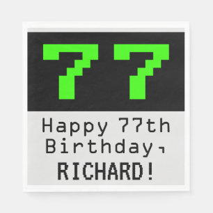 77:e födelsedagen - Nerdy/Geeky Stil "77" och Nam Pappersservett