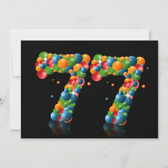 77: e Födelsedagsfesten, med bubblor och bollar Inbjudningar (Framsida)