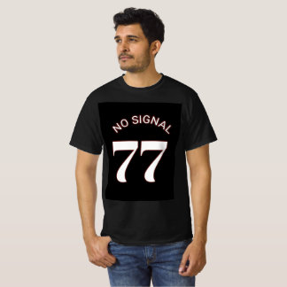 77 No Signal Minimal Streetwear Svart T-Shirt