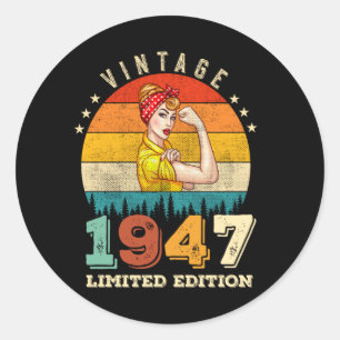 78 Ålder Bday 1947 Vintage 78:e födelsedagen Kvinn Runt Klistermärke