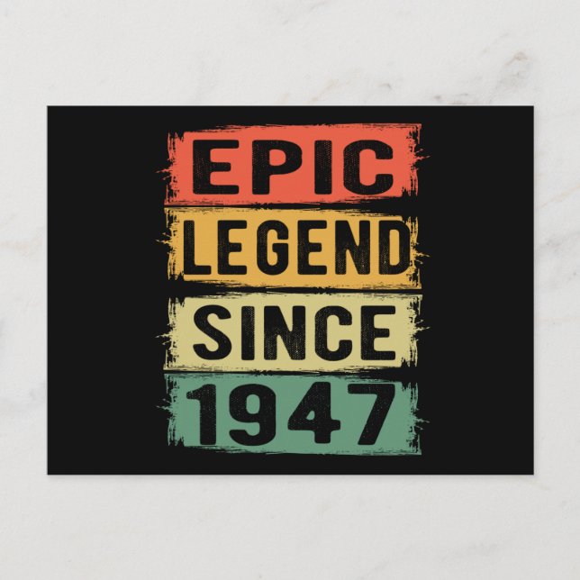 78 År Gammal Födelsedag 1947 Episk Legend 78-årsda Vykort (Framsida)