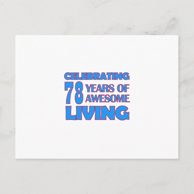 78-åriga födelsedagsformgivningar vykort (Framsida)