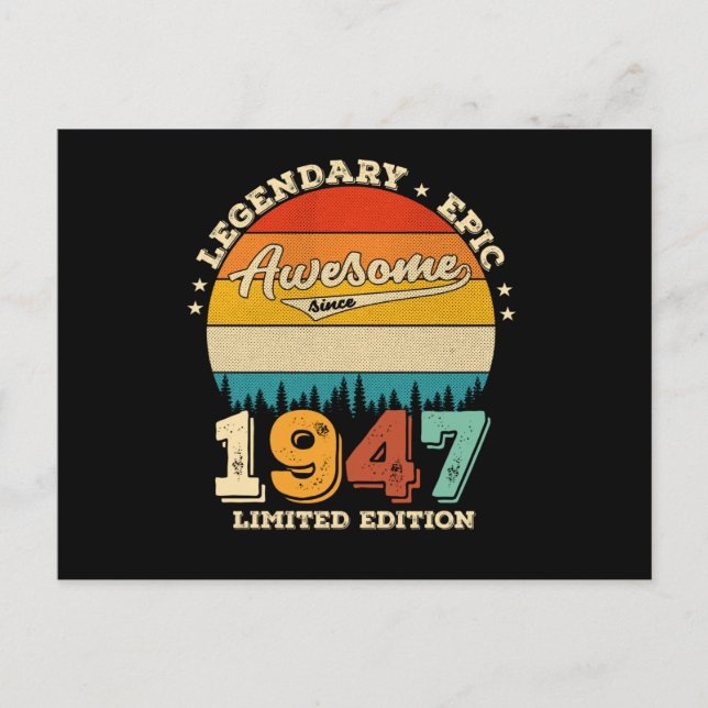 78-årsdag 1947 Fantastisk 78-årspresent Vykort (Framsida)