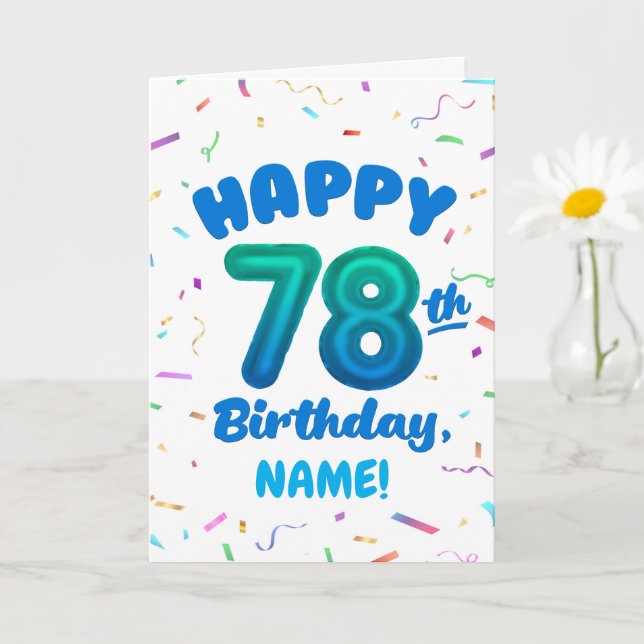 78-årsdag, Ballongnummer, Anpassningsbart Namn Kort (Liten växt)