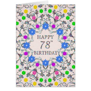 78:e Abstrakten Flowers Hälsningskort