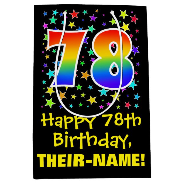 78:e födelsedag: Färga stjärnor Mönster och regnbå (Framsidan)