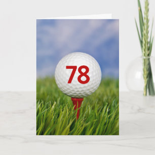 78:e födelsedag Golf Boll på Röd tee Kort