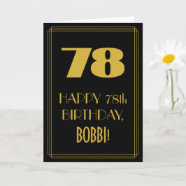 78:e födelsedagen - Art Deco Inspired Titta "78" o Kort
