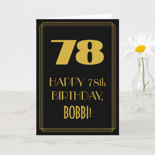 78:e födelsedagen - Art Deco Inspired Titta "78" o Kort
