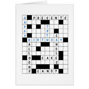 78:e födelsedagen, Crossword Puzzle Hälsningskort