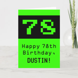 78:e födelsedagen: Nerdy/Geeky Stil "78" och Namn Kort