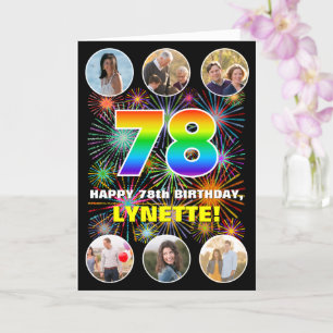 78:e födelsedagen: Roligtens regnbågsnr, eget namn Kort
