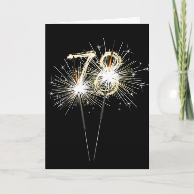 78:e födelsedagssparklererna på svart kort (Framsida)