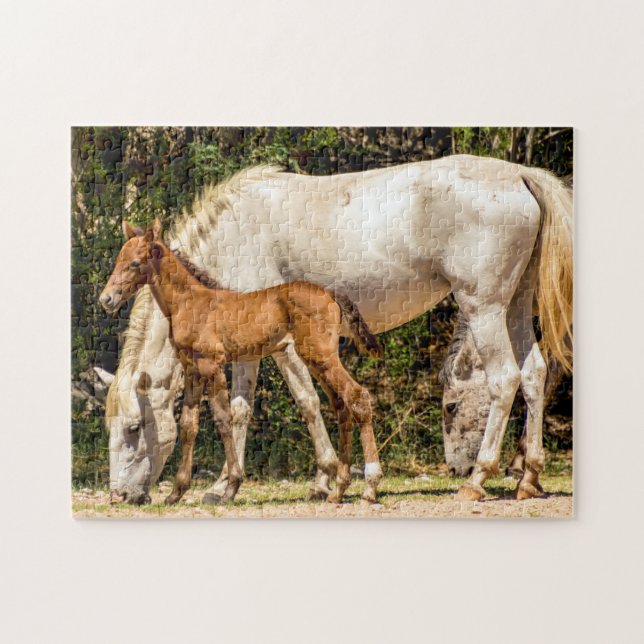 7985-Mamma & Baby Vild Mustangs Puzzle Pussel (Horisontell)