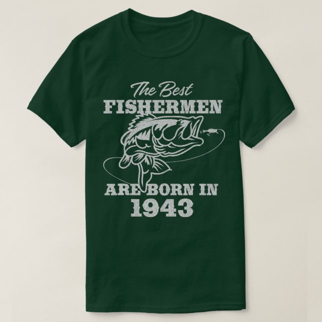 79 Ålderfiskare fiske 1943 79:e födelsedagen T Shirt (Design framsida)