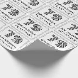 79-årsdag: Art Deco Inspirerad stil "79" + Namn Presentpapper