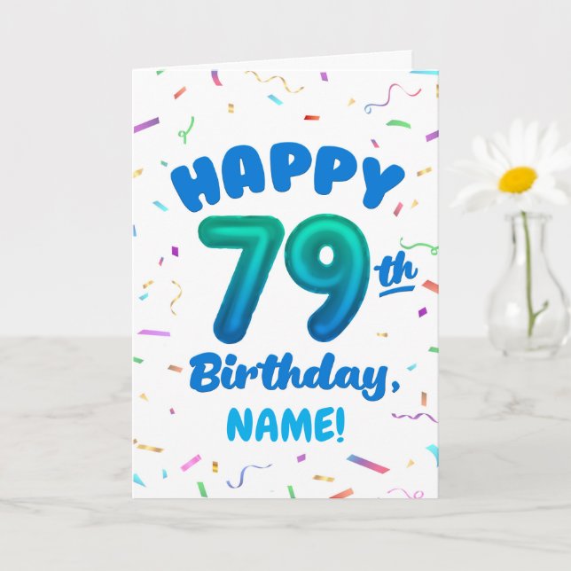 79-årsdag, Ballongnummer, Anpassningsbart Namn Kort (Liten växt)