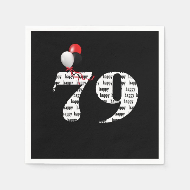79-årsfestballonger pappersservett (Framsidan)