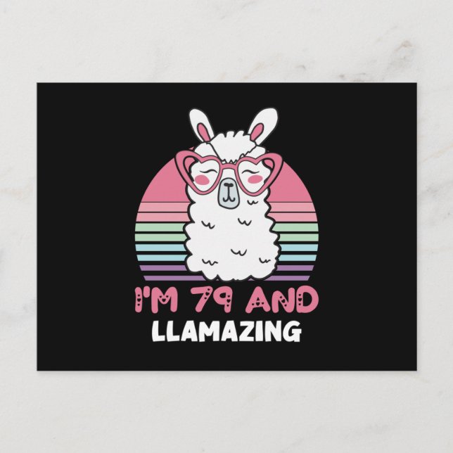 79-årsfirande Lama fantastisk Llama 79 år gammal f Vykort (Framsida)