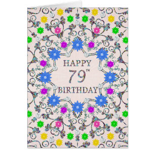 79:e Abstrakten Flowers Hälsningskort
