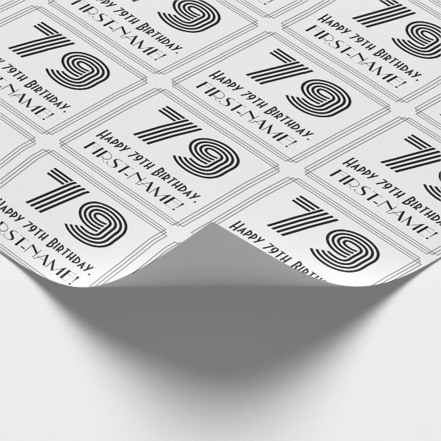 79:e födelsedagen: Art Deco Inspired Stil "79" + N Presentpapper (Hörn)
