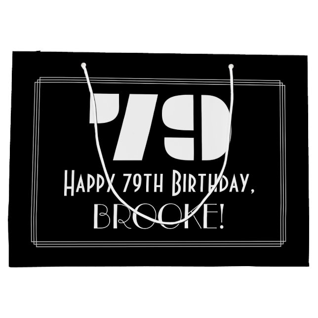 79:e födelsedagen ~ Art Deco Inspired Titta "79" + (Baksidan)