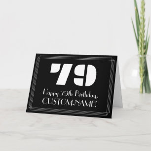 79:e födelsedagen: Art Deco Inspired Titta "79" oc Kort