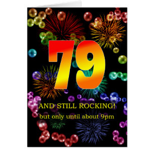 79:e födelsedagen fortfarande i raketläge hälsningskort